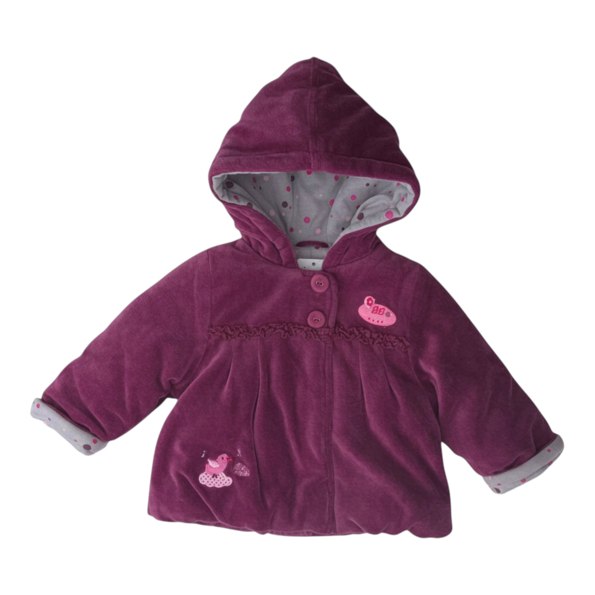 Manteau velours à capuche
